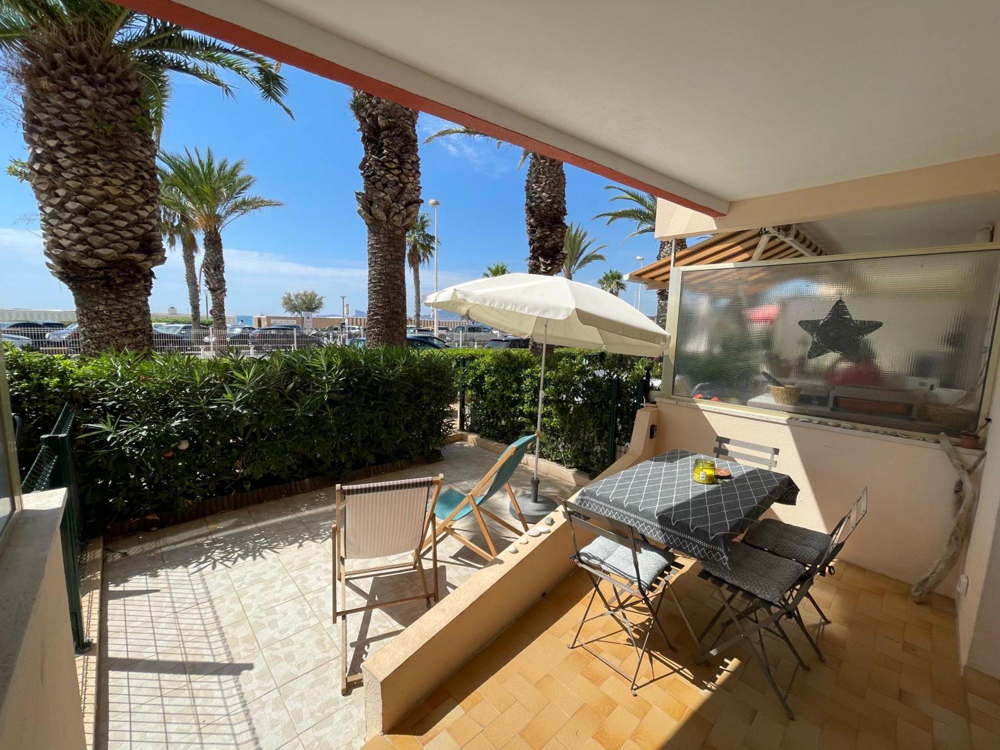 "Les Palmiers" Studio Spacieux Vue Mer Terrasse & Parking Saint-Cyr-sur-Mer Exterior photo